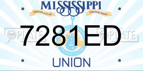 7281ED Mississippi License Plate