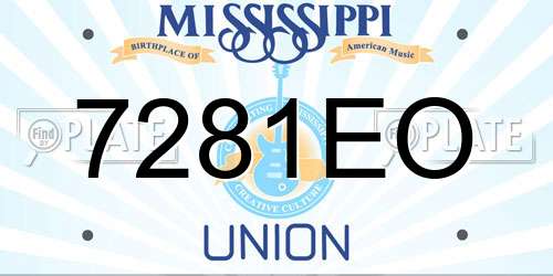 7281EO Mississippi License Plate