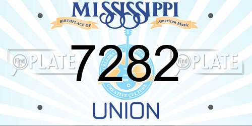 7282 Mississippi License Plate