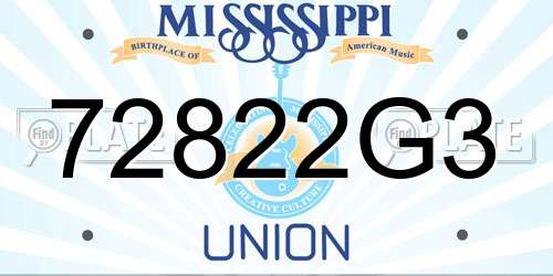72822G3 Mississippi License Plate