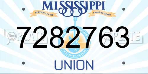 7282763 Mississippi License Plate