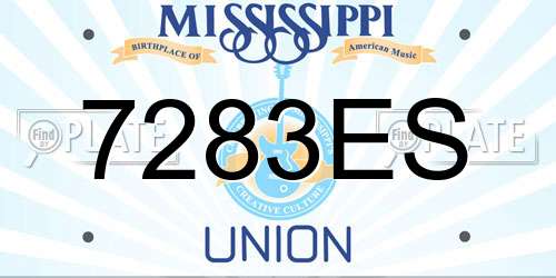 7283ES Mississippi License Plate