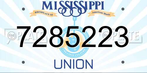 7285223 Mississippi License Plate