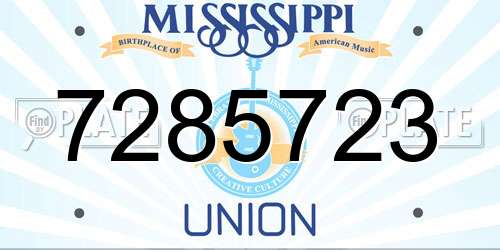 7285723 Mississippi License Plate