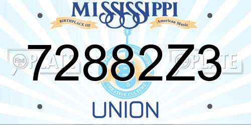 72882Z3 Mississippi License Plate