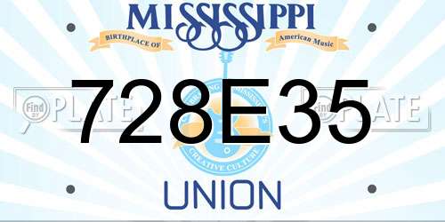 728E35 Mississippi License Plate