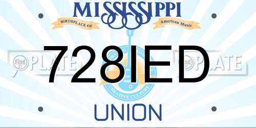 728IED Mississippi License Plate
