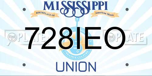 728IEO Mississippi License Plate