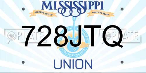 728JTQ Mississippi License Plate