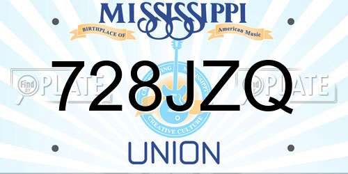 728JZQ Mississippi License Plate