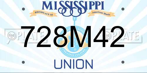 728M42 Mississippi License Plate