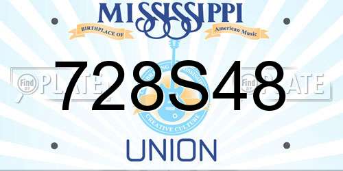 728S48 Mississippi License Plate