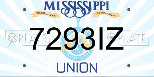 7293IZ Mississippi License Plate