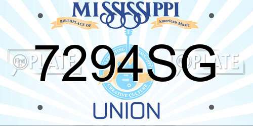 7294SG Mississippi License Plate