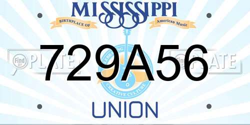 729A56 Mississippi License Plate