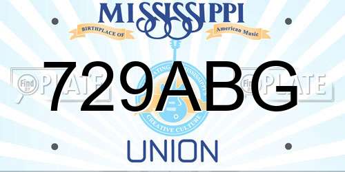 729ABG Mississippi License Plate