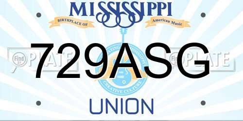 729ASG Mississippi License Plate