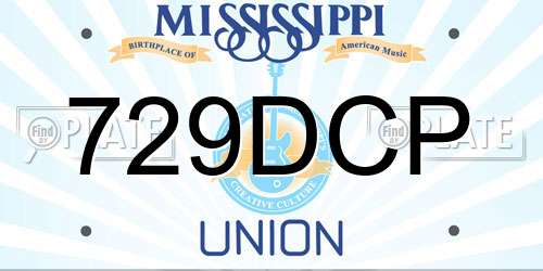 729DCP Mississippi License Plate