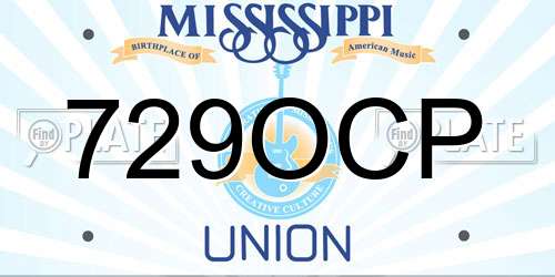 729OCP Mississippi License Plate