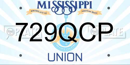 729QCP Mississippi License Plate