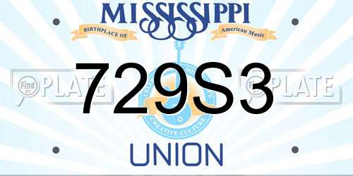 729S3 Mississippi License Plate