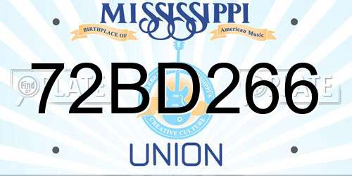72BD266 Mississippi License Plate