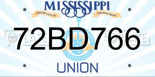 72BD766 Mississippi License Plate