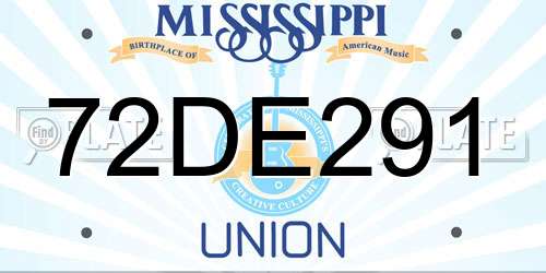 72DE291 Mississippi License Plate