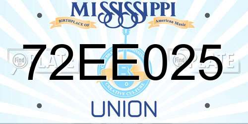 72EE025 Mississippi License Plate