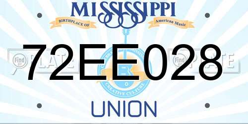 72EE028 Mississippi License Plate