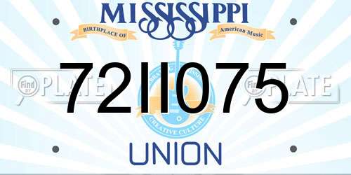 72II075 Mississippi License Plate