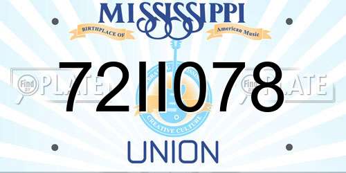 72II078 Mississippi License Plate