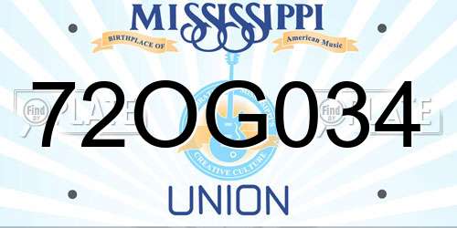 72OG034 Mississippi License Plate
