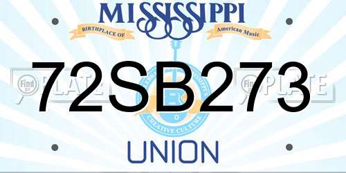 72SB273 Mississippi License Plate