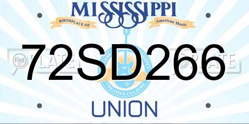 72SD266 Mississippi License Plate