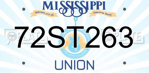 72ST263 Mississippi License Plate