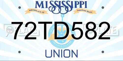 72TD582 Mississippi License Plate