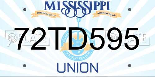 72TD595 Mississippi License Plate