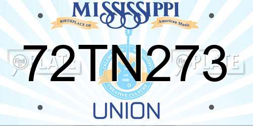 72TN273 Mississippi License Plate