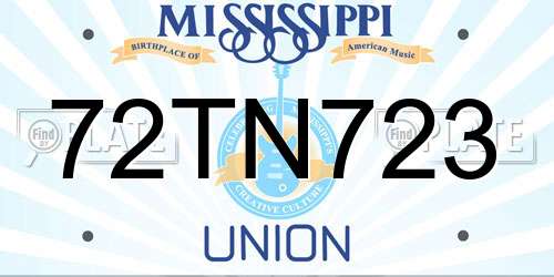 72TN723 Mississippi License Plate