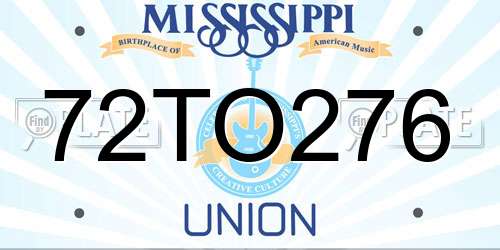 72TO276 Mississippi License Plate