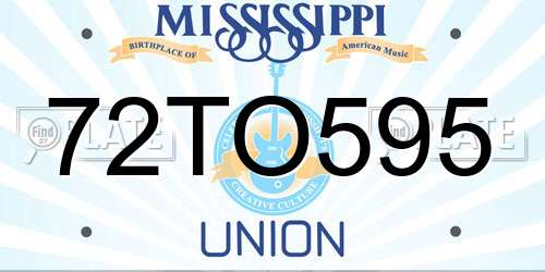 72TO595 Mississippi License Plate