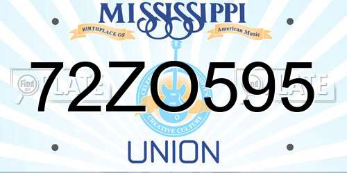 72ZO595 Mississippi License Plate