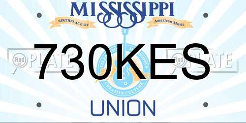 730KES Mississippi License Plate