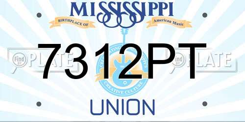 7312PT Mississippi License Plate