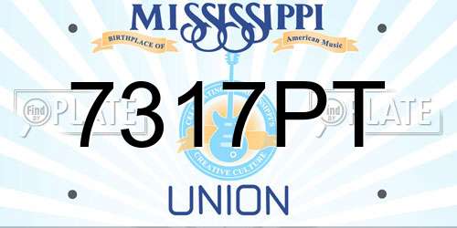 7317PT Mississippi License Plate