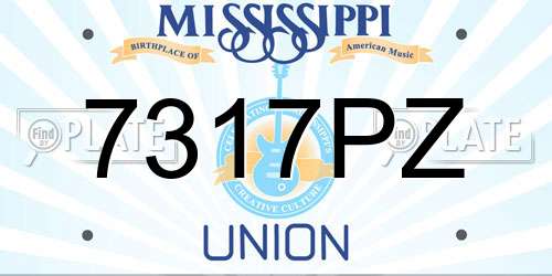 7317PZ Mississippi License Plate
