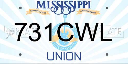 731CWL Mississippi License Plate