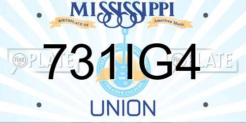 731IG4 Mississippi License Plate