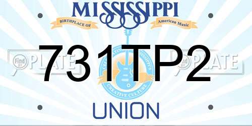 731TP2 Mississippi License Plate